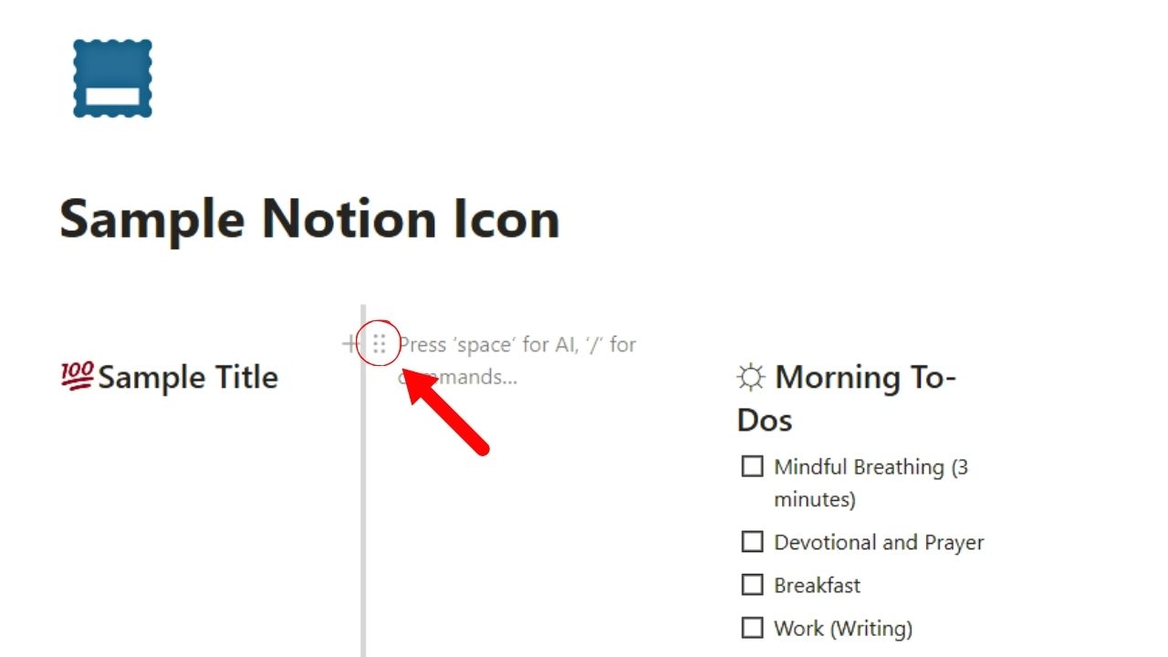 How to Delete Column in Notion by Reversing the Actions Done to Add the Column Step 1