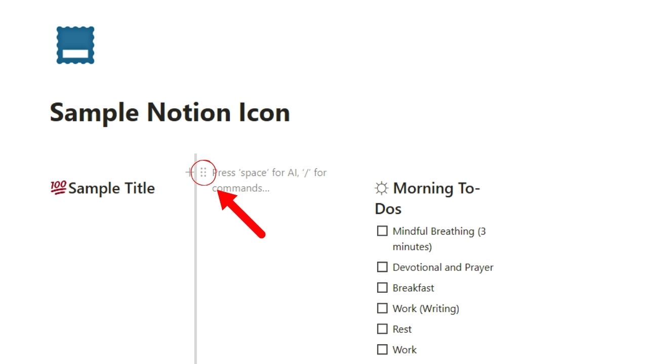 How to Delete Column in Notion by Selecting the Delete Option Step 1