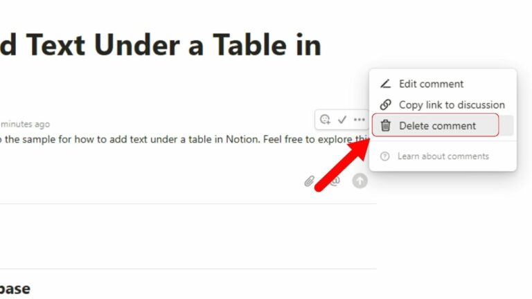 How to Delete Comment in Notion