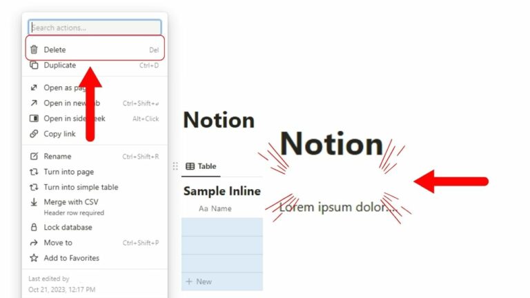 How to Delete Database in Notion
