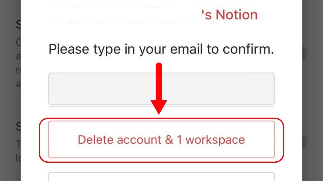 How to Delete Your Notion Account in Mobile App Step 5