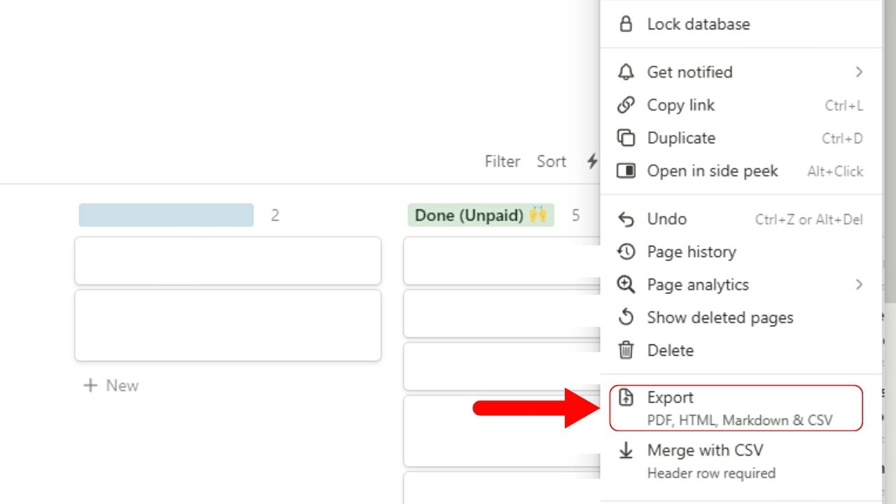 How to Export Notion Pages to Word Doc Step 2