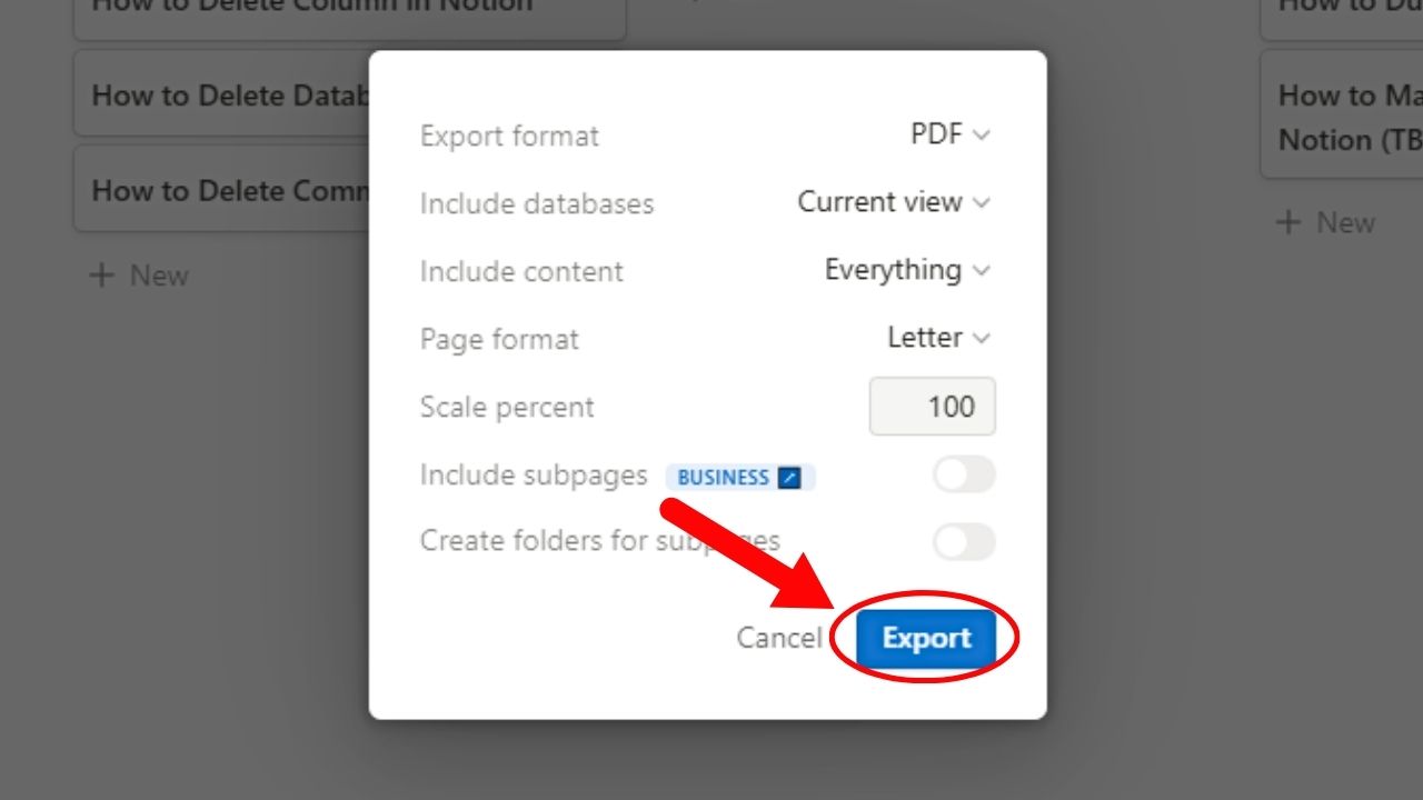 How to Export Notion Pages to Word Doc Step 5