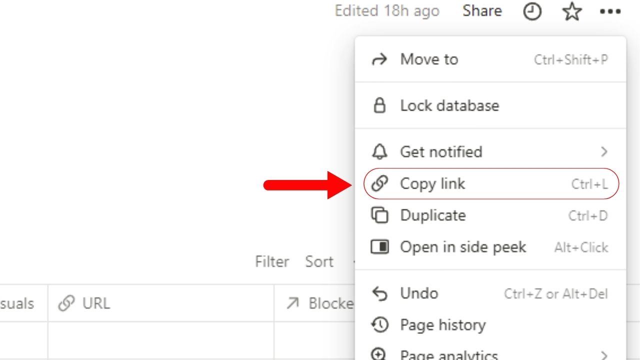 How to Get Notion Database ID in a Full-Page Database Step 2