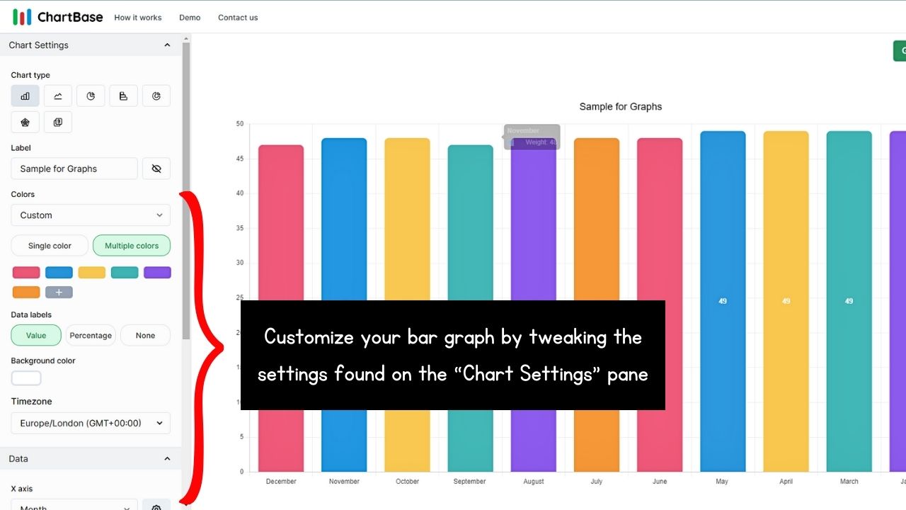 How to Make a Bar Graph in Notion Using ChartBase Step 7