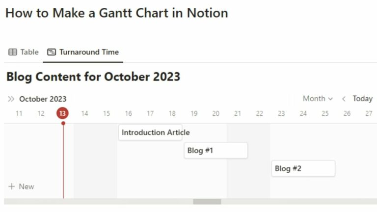 How to Make a Gantt Chart in Notion