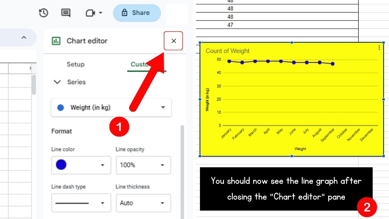 How to Make a Line Graph from Google Sheets to Notion Step 9