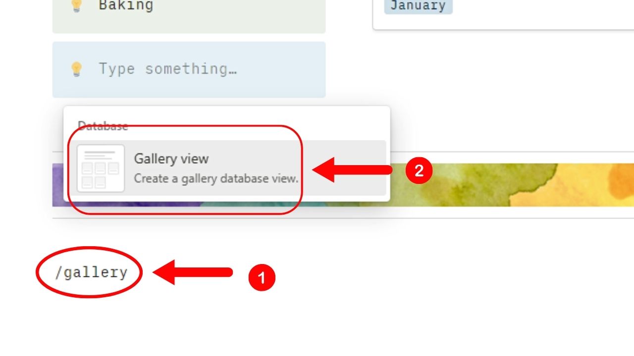How to Make an In-line Gallery in Notion Step 1