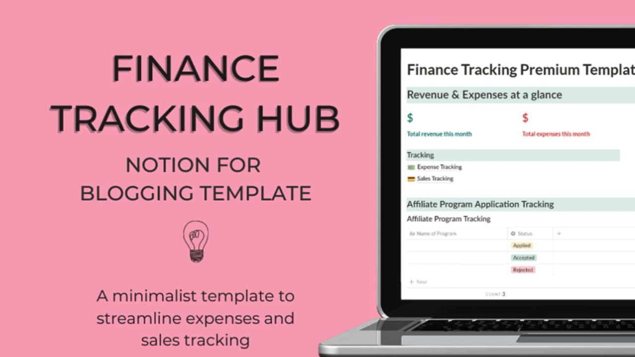 Blog Finance Tracker Bundle by Mel Lee-Smith Paid Notion Templates for Bloggers
