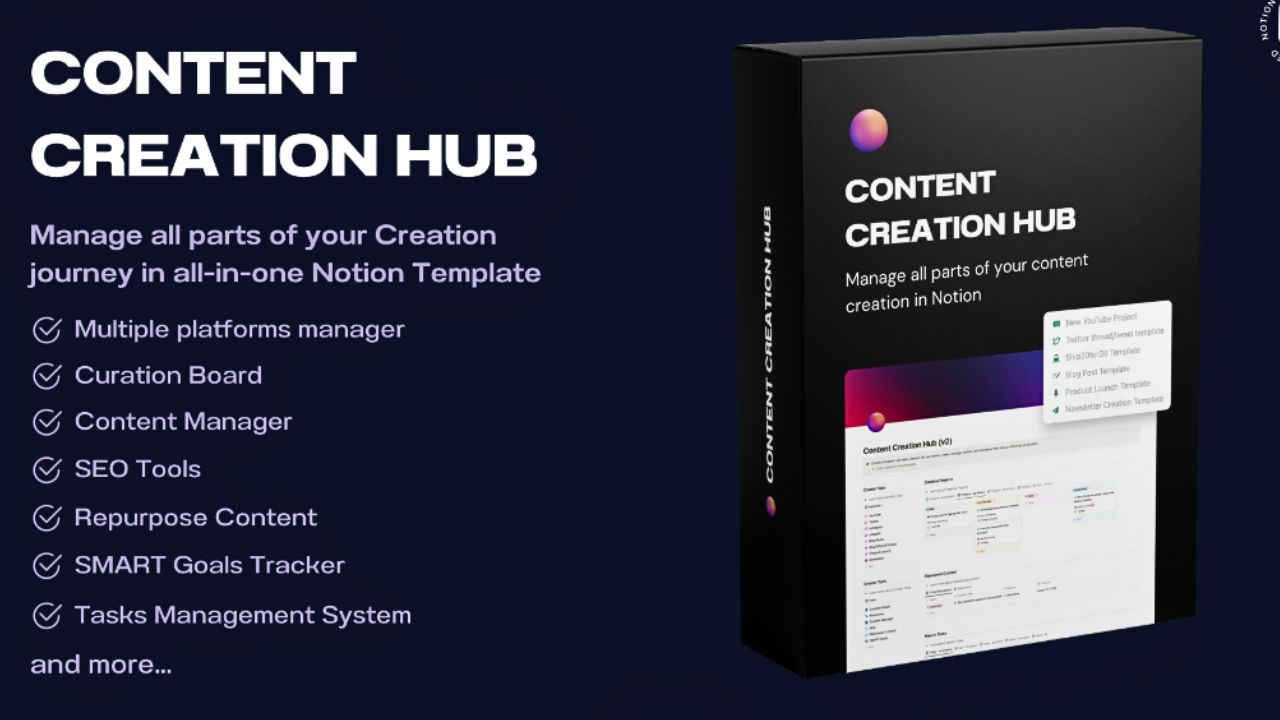 Content Creation Hub by Atul Anand Paid Notion Templates for YouTubers
