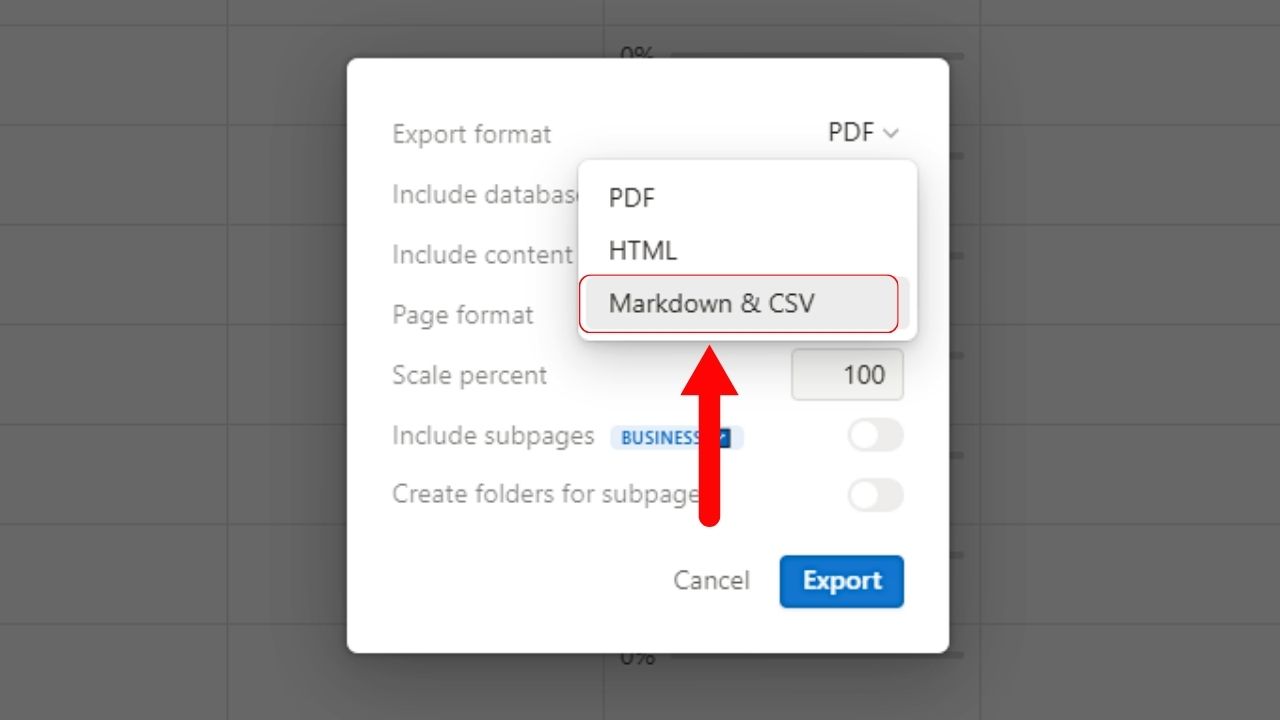 How to Export Notion Table to Excel or Google Sheets Step 4