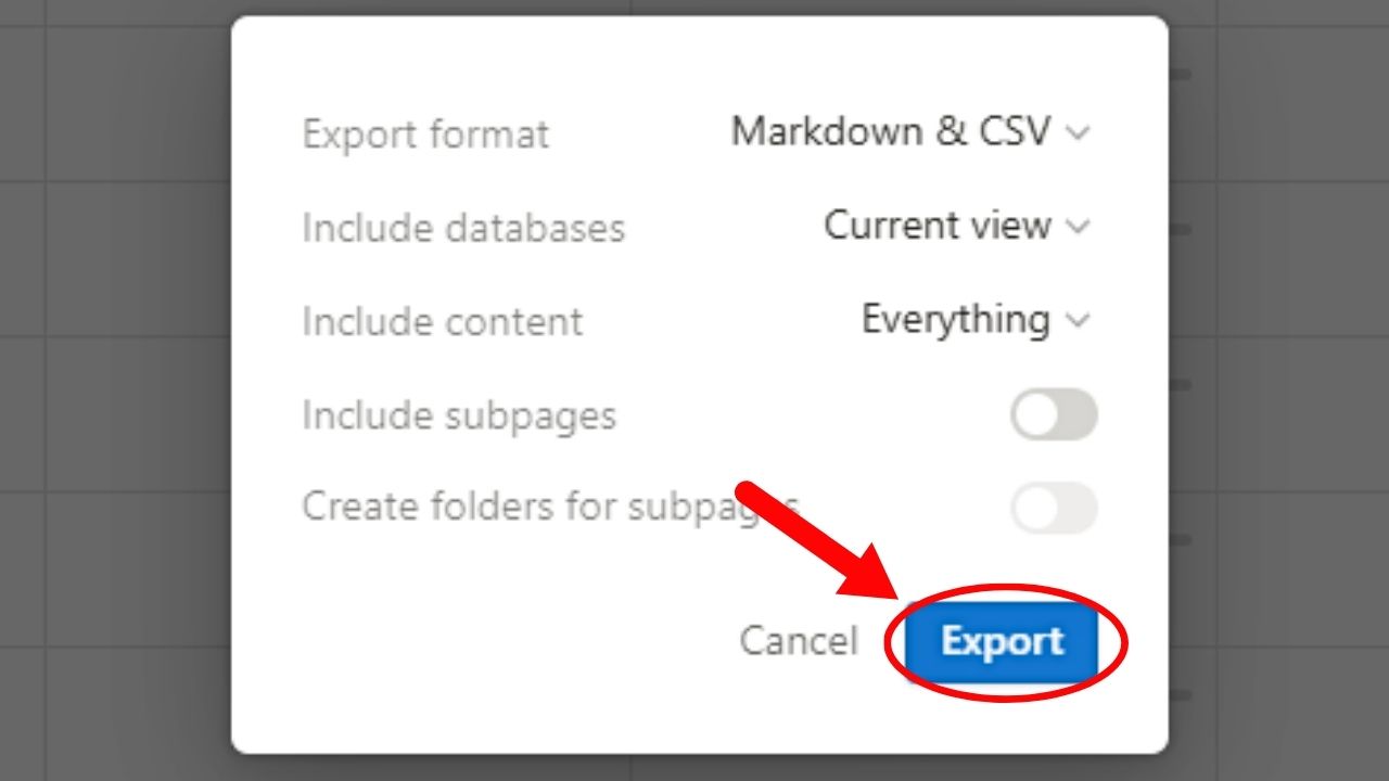 How to Export Notion Table to Excel or Google Sheets Step 5