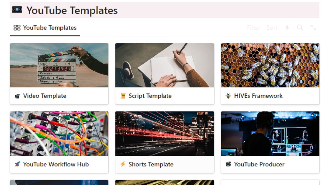 YouTube Notion Templates Repository by Ali Abdaal Free Notion Templates for YouTubers