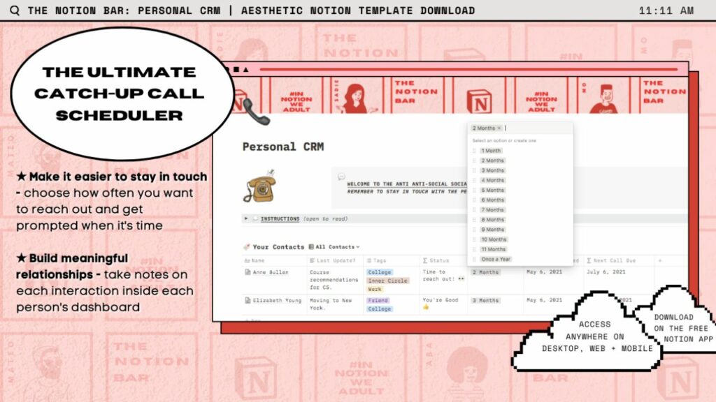 Personal CRM & Relationships Tracker screenshot