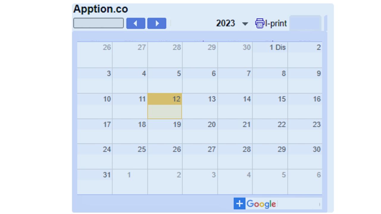 Google Calendar Widget by Apption Free Notion Calendar Widgets