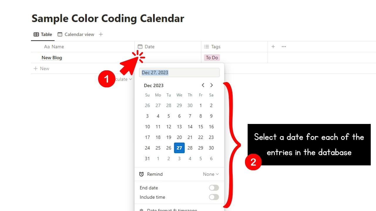 How to Add Color to Notion Calendar Step 6