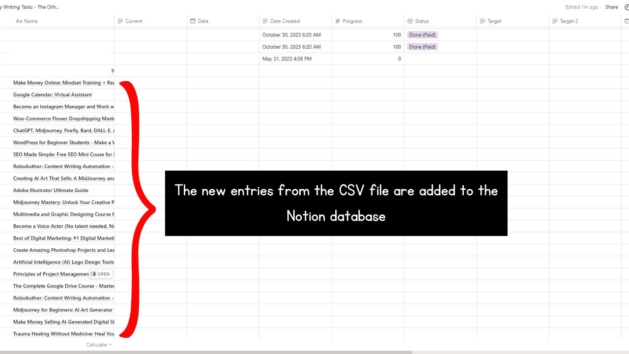 How to Import CSV into a Notion Database Step 3