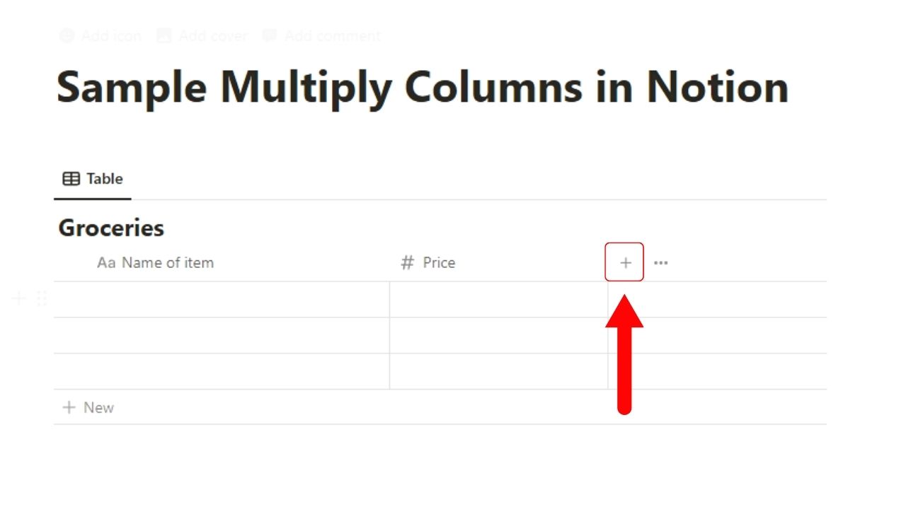 How to Multiply Two Columns in Notion Step 2