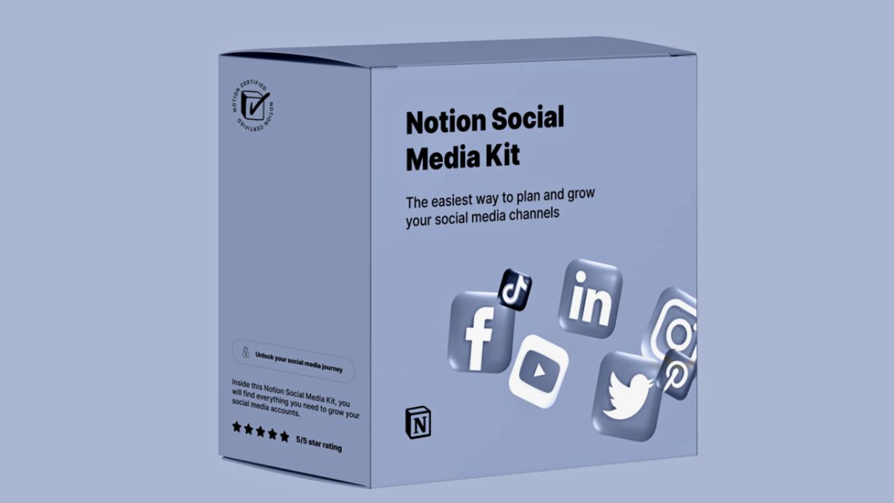 Notion Social Media Kit by Notionway Paid Notion Marketing Templates