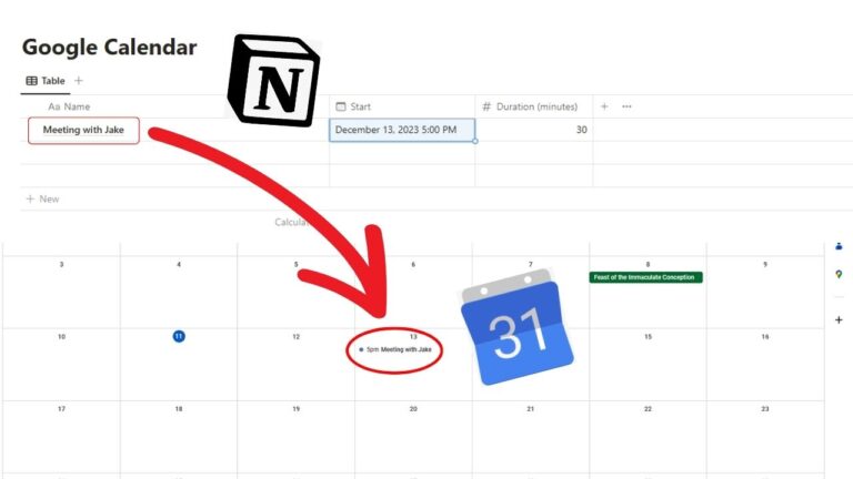 Synchronize Notion with Google Calendar