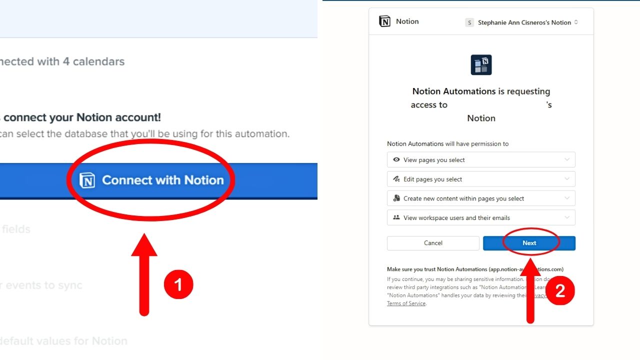 Synchronize Notion with Google Calendar Using Notion Automations Step 3