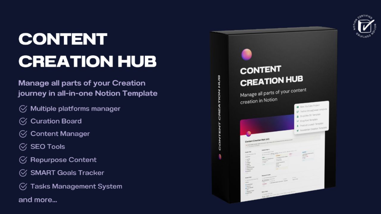 Atul’s Content Creation Hub Paid Notion Templates for Creators