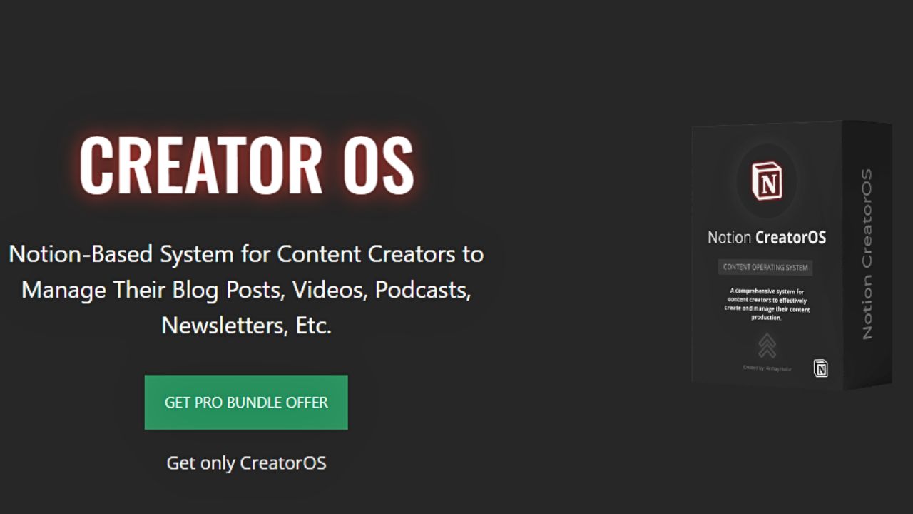 Creator OS by Akshay Hallur Paid Notion Templates for Creators