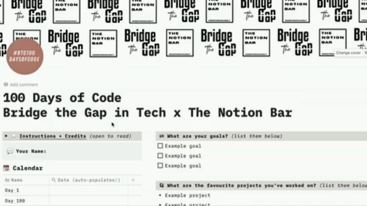 HanaCode’s 100 Days of Code Paid Notion Coding Templates
