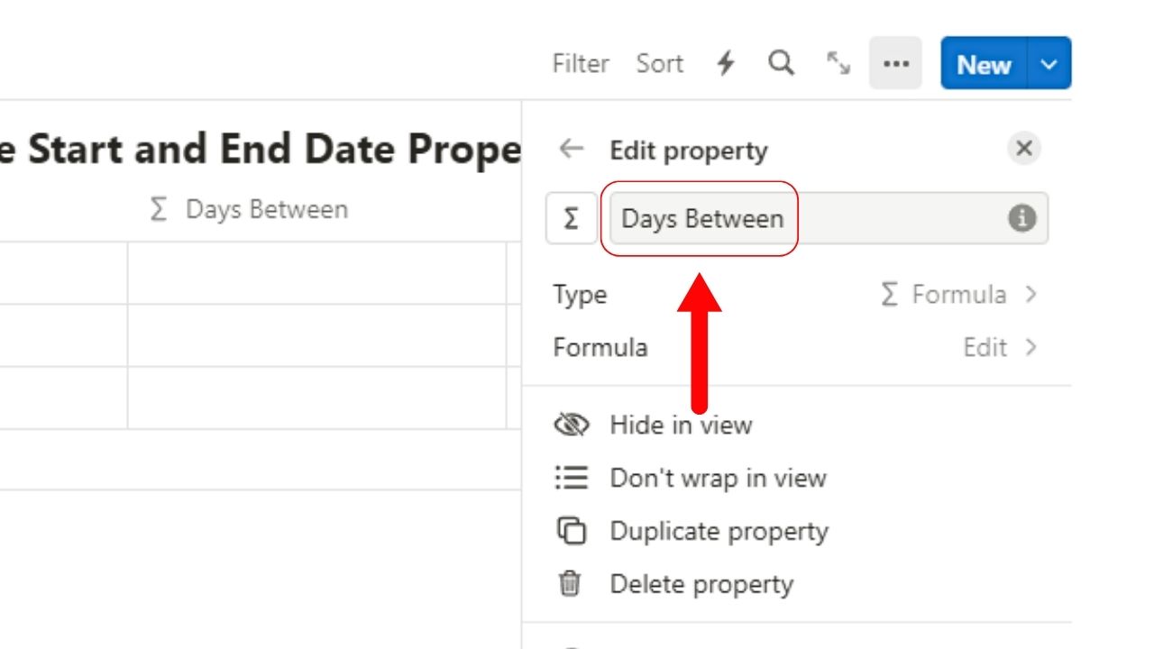 How to Subtract Two Dates in Notion Step 3