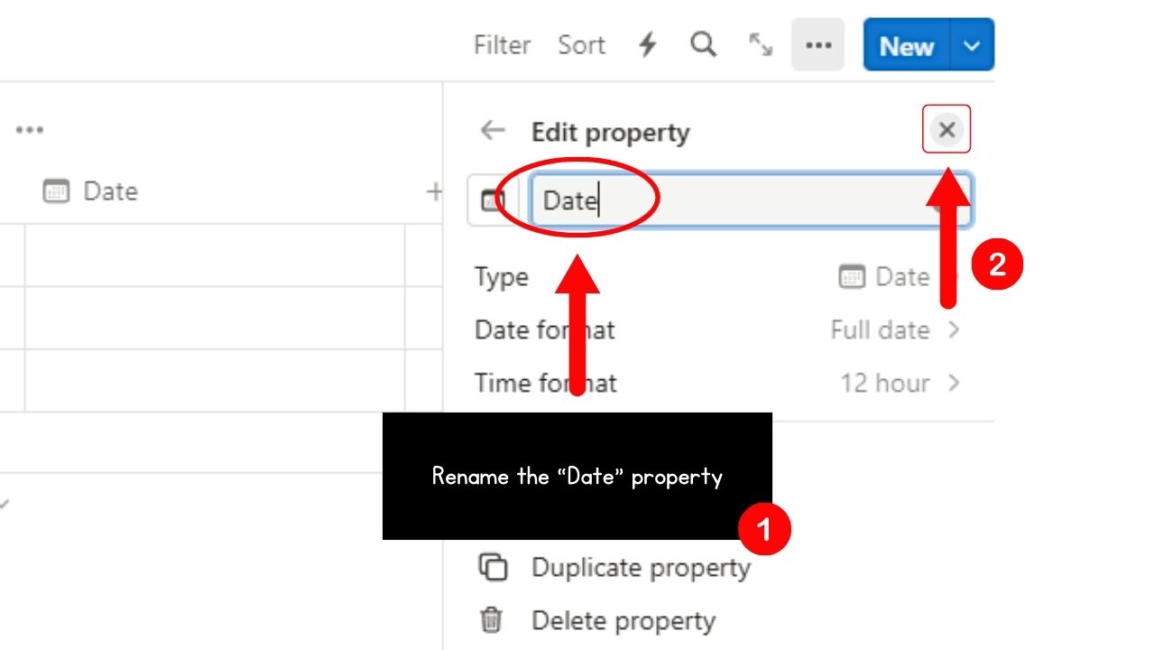 How to Subtract Two Dates in Notion with a Date Range Property Step 1
