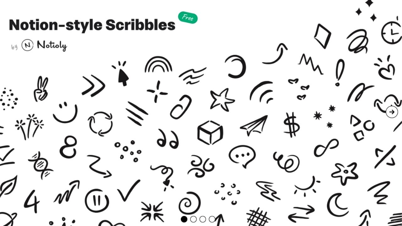 Mary Amato’s Notion-style Scribbles Free Illustration-Style Notion Icons
