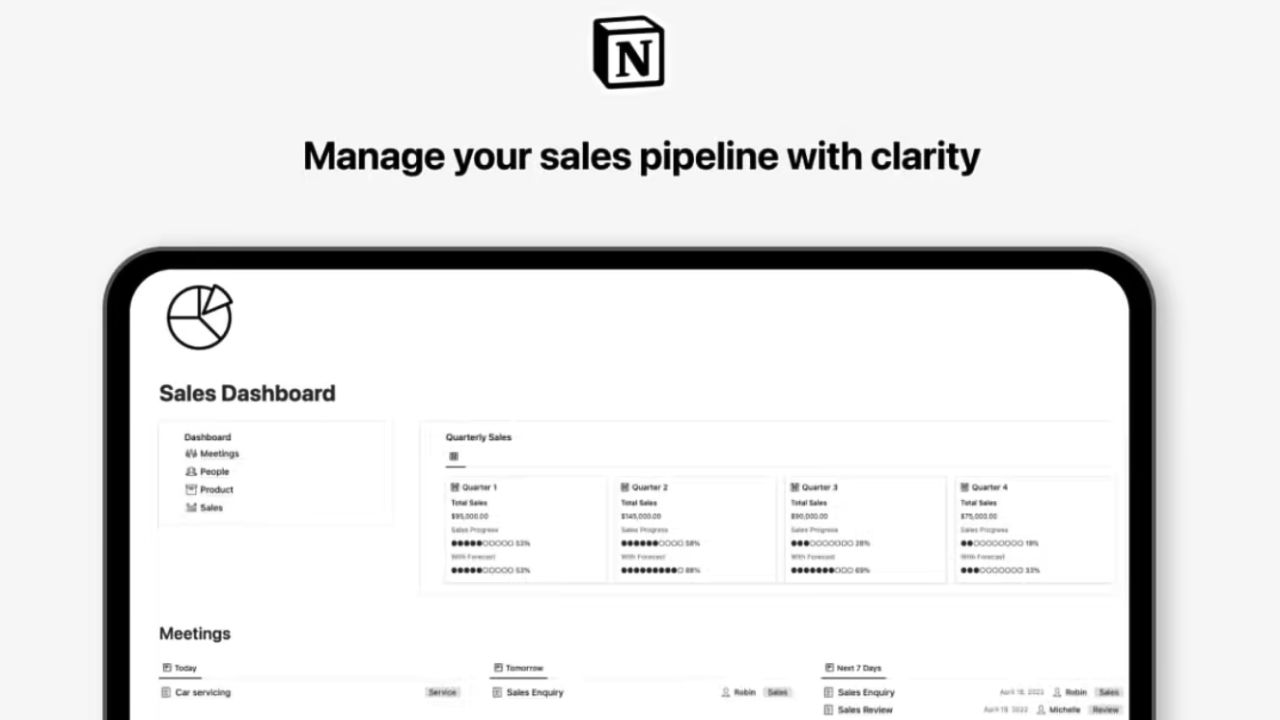 Sales Dashboard by Bodie Paid Notion Sales Templates