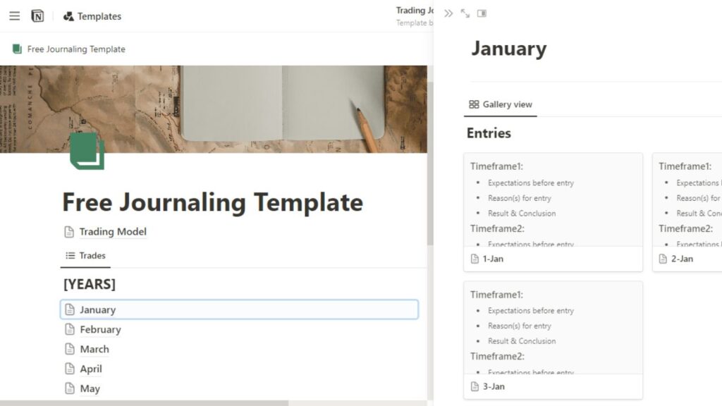Screenshot of Free Journaling Template by Osae