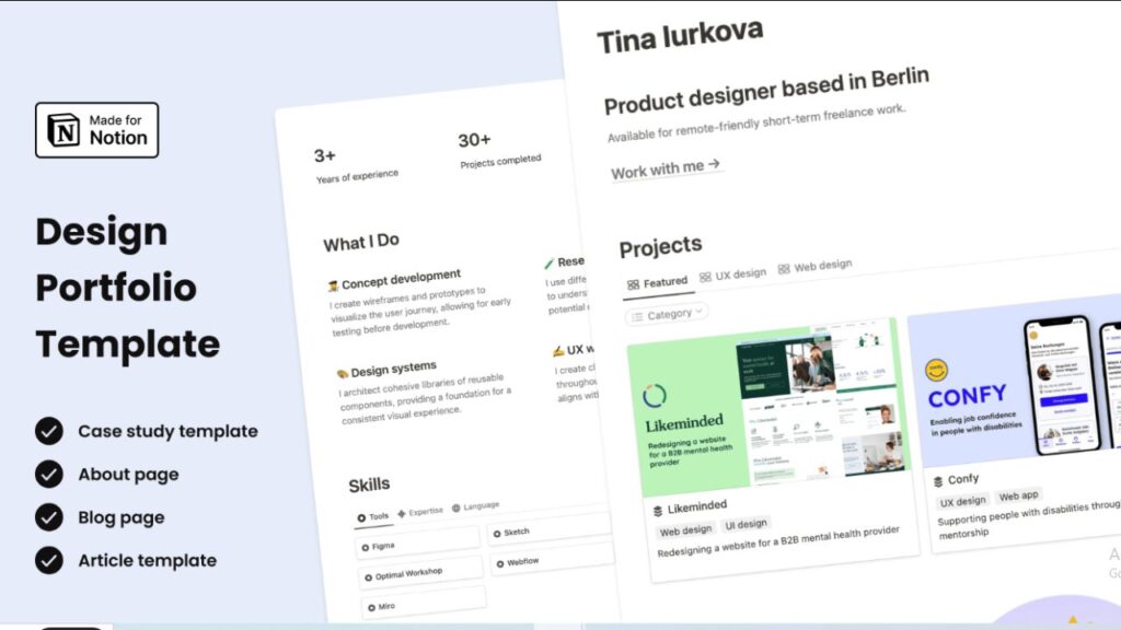 New! Design Portfolio Notion Template